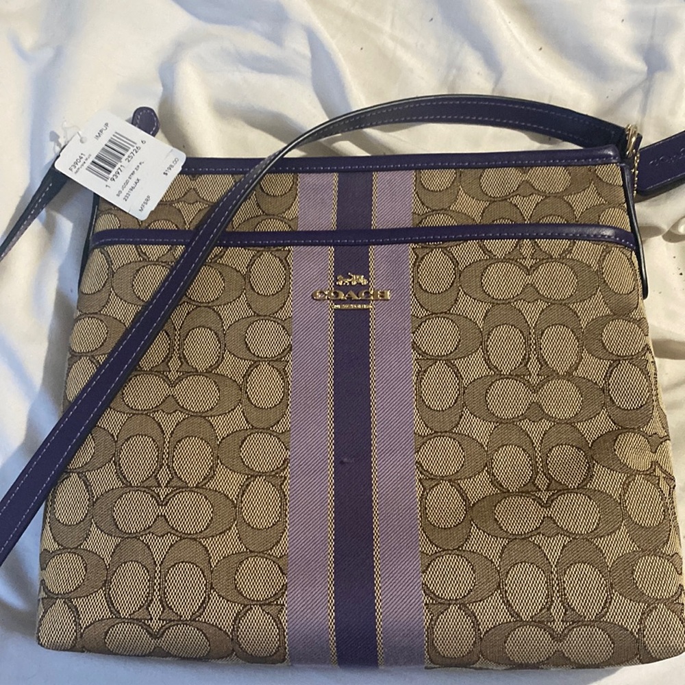 Authentic coach brown and purple